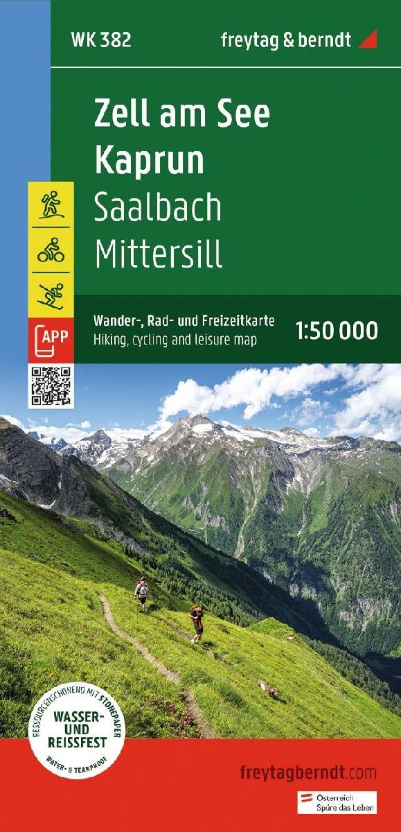 freytag & berndt Wanderkarte WK 382 Zell am See - Kaprun, Saalbach - Mittersill 1:50.000