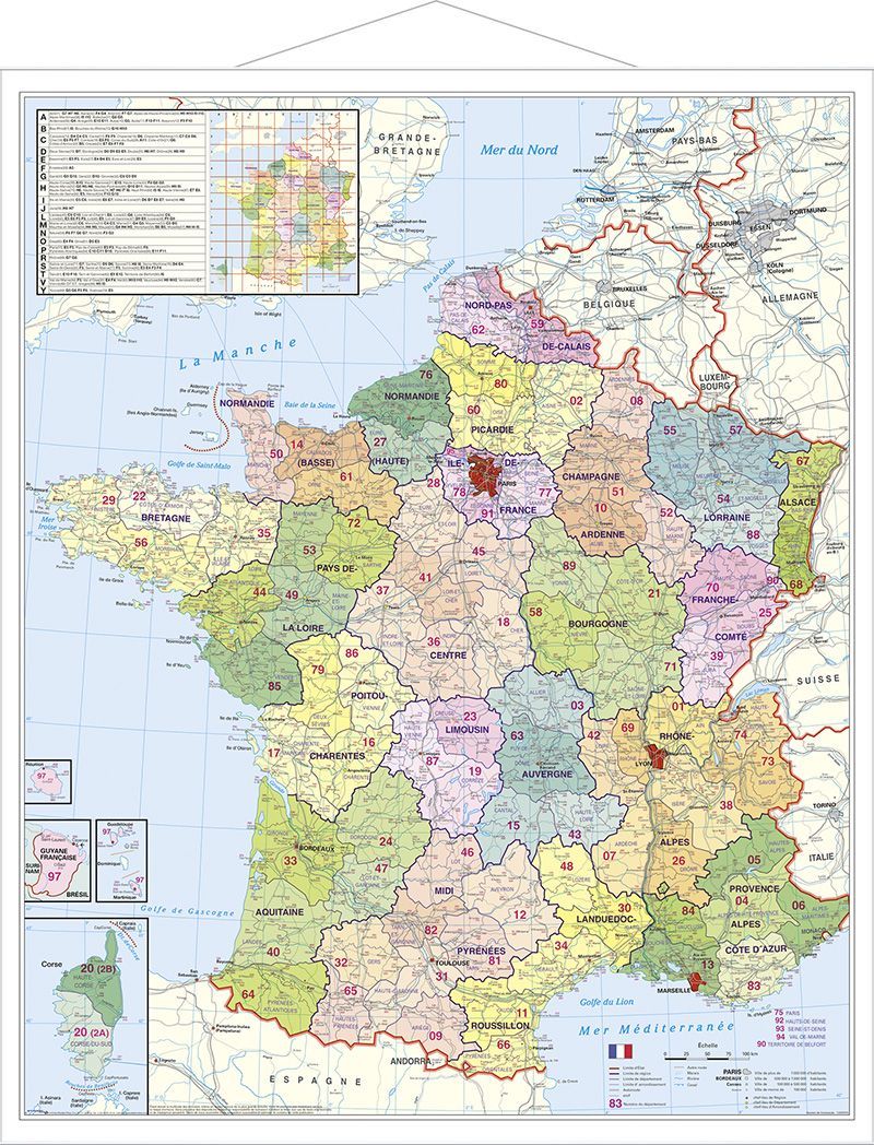 Departement Frankreich Plano-Karte